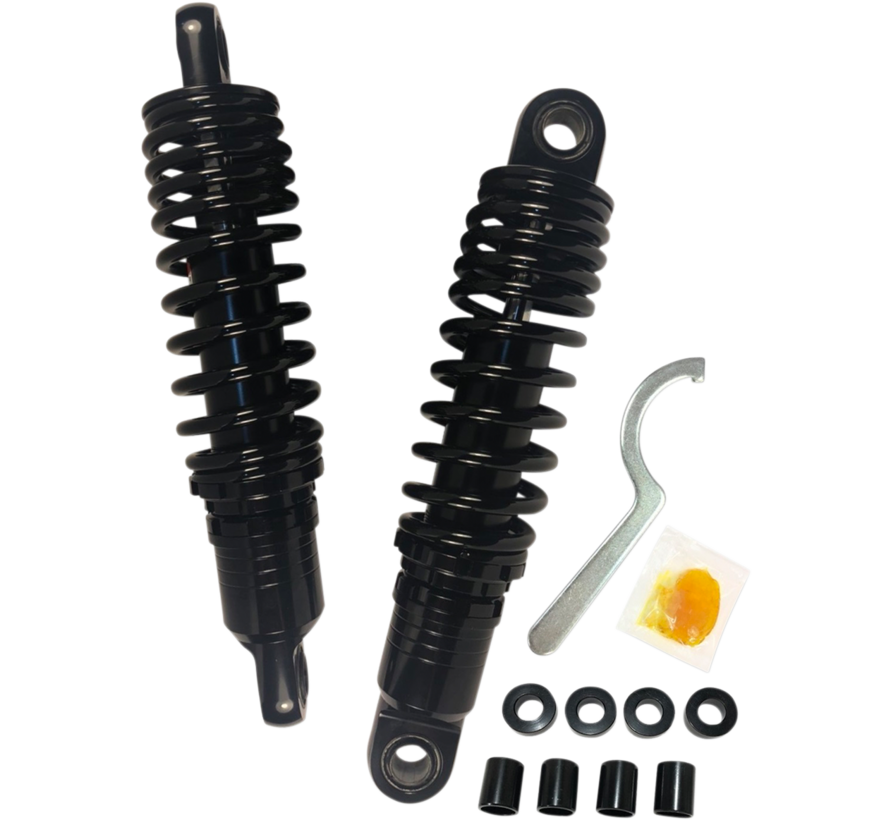 Premium Ride-Height Adjustable Shocks 11 5 inch Black or Chrome Fits:> 86-03 XL Sportster and All FXR models