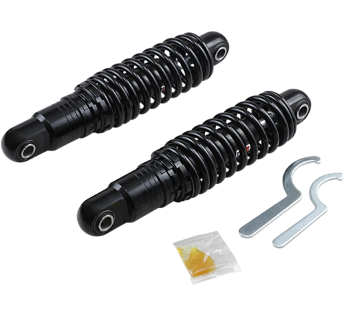 Drag Specialities Amortiguadores de altura ajustable para servicio pesado 12 pulgadas Negro o cromado Se adapta a:> Touring 80‐21