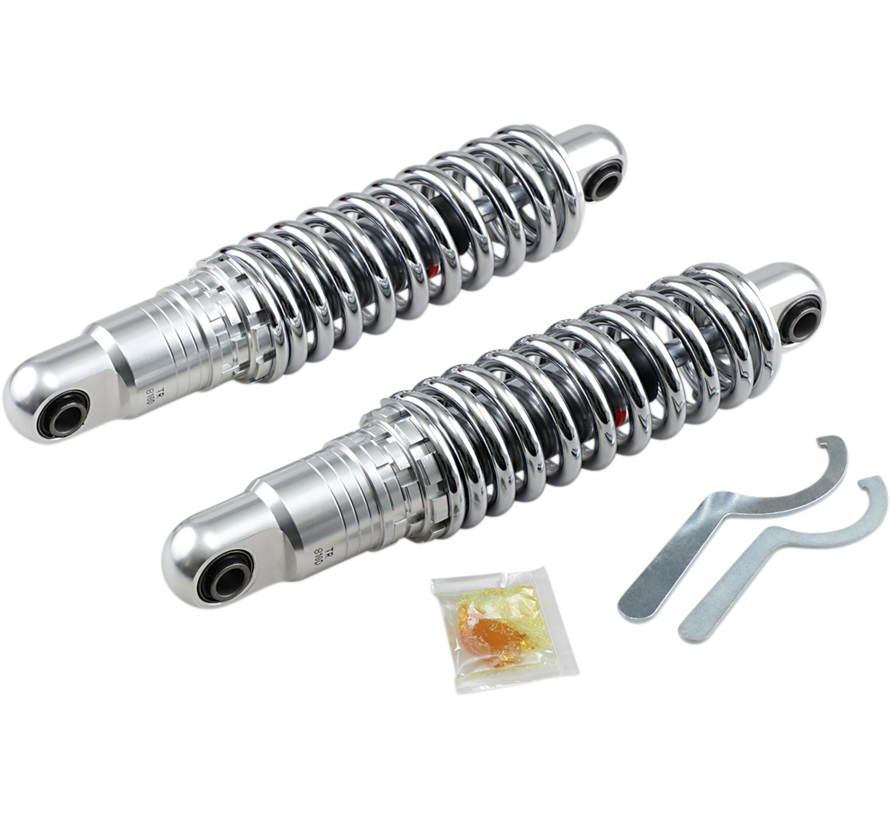 Amortisseurs robustes et réglables en hauteur 12 pouces noirs ou chromés Convient à :> 91-17 Dyna