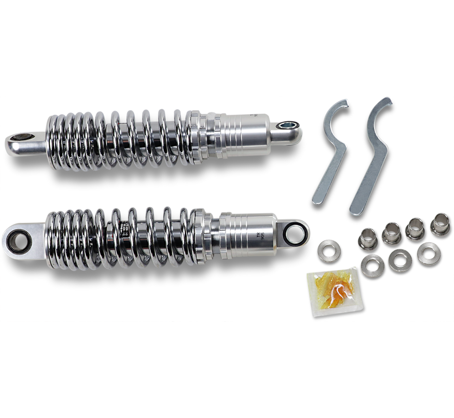 Heavy Duty Height Adjustable Shocks 12 5 inch Black or Chrome Fits:> 86-03 XL Sportster and All FXR models