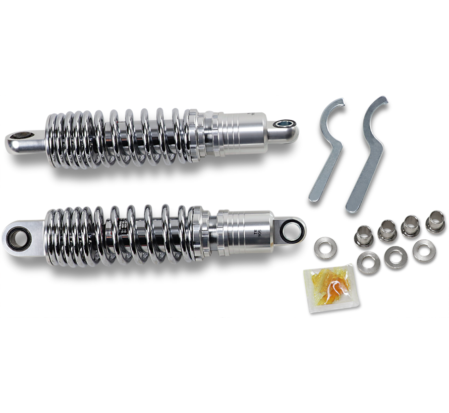 Heavy Duty Height Adjustable Shocks 13 5 inch Black or Chrome Fits:> 86-03 XL Sportster and All FXR models