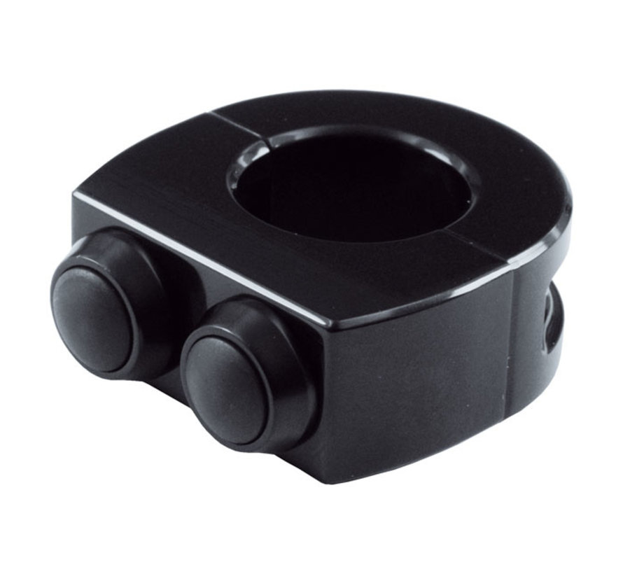 M-Switch 2 push button housing black or polished Fits: > 1" (25 4mm) diameter handlebars