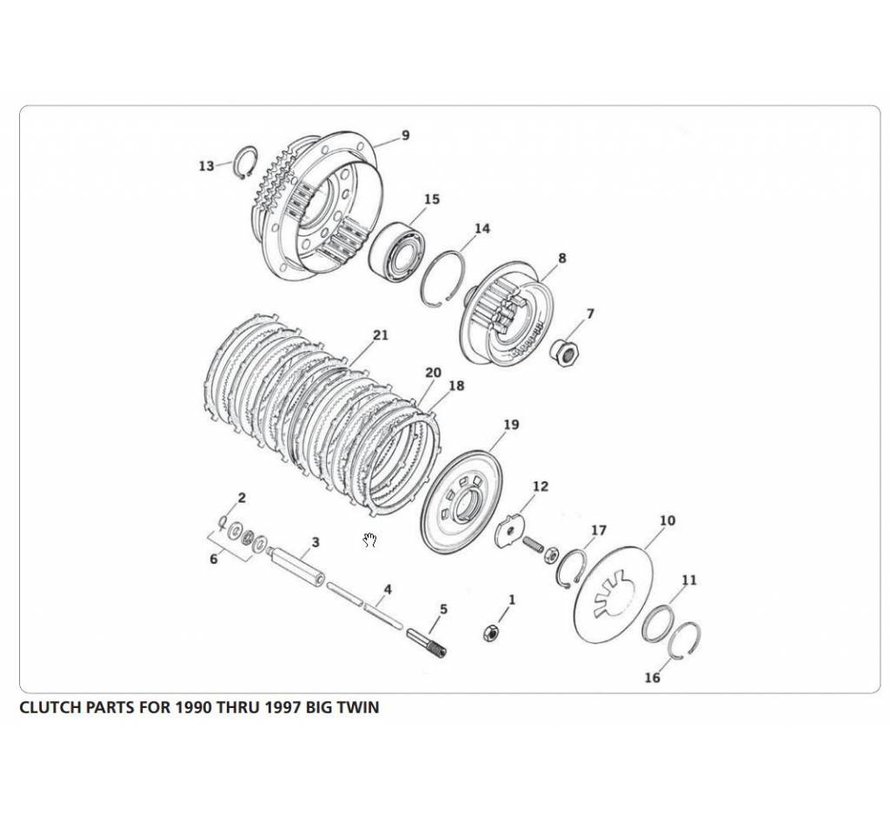 primary clutch parts 1990 1997 Big Twin Taco Motos Amsterdam