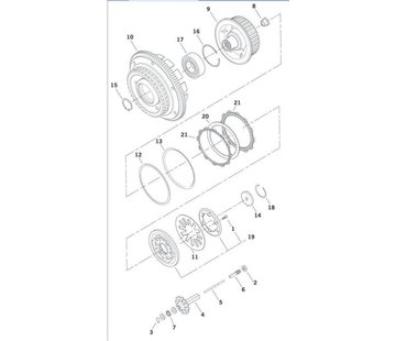 TC-Choppers piezas del embrague, 1998-1999 Big Twin Evolution y 1999 thru de 2006 TWIN CAM,