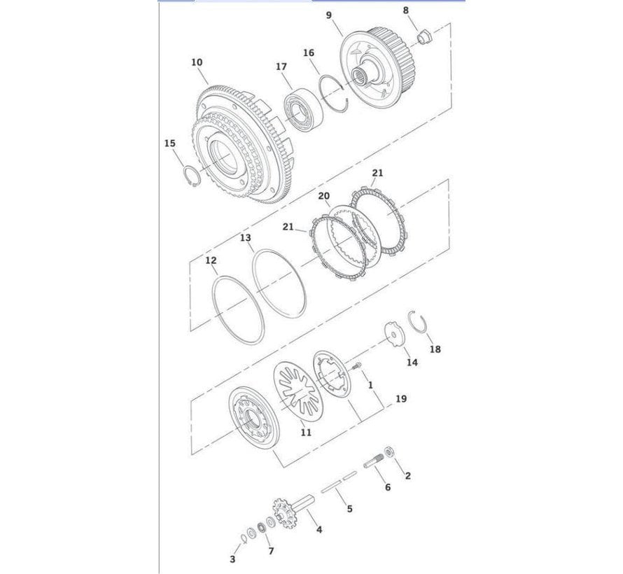 Kupplungsteile 1998-1999 EVOLUTION BIG TWINS und 1 999-2 006 TWIN CAM