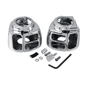 TC-Choppers Conjunto de caja de interruptores negro o cromado Se adapta a: > 96-10 Softail, 96-11 Dyna; 96-13 FLHR, 96-13 XL, 08-12 XR1200; 02-13 varilla en V