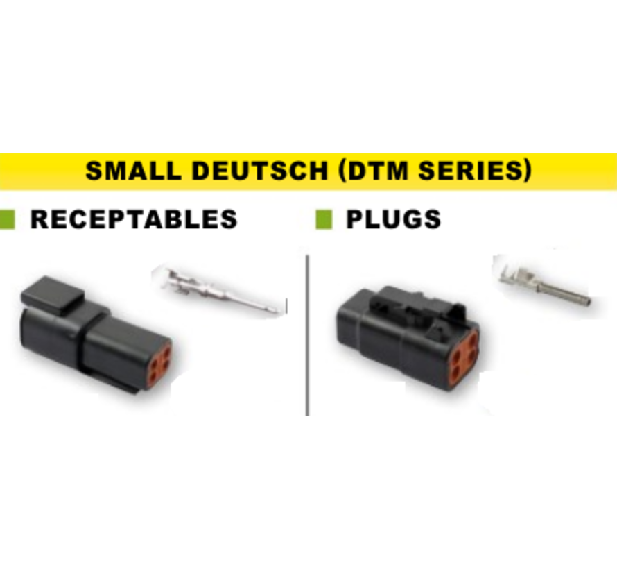 Duitse DTM-connector Zwart stekkers 2-12 pinnen