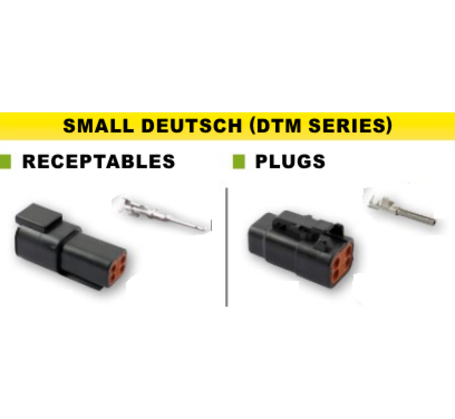 DTM-connector Zwart aansluitbaar 2-12-pins