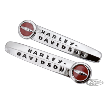 Harley Davidson gas tank red emblems with Black lettering 1947-1950 style