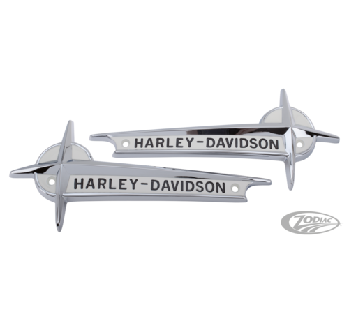 Harley Davidson weiße Embleme mit schwarzer Schrift