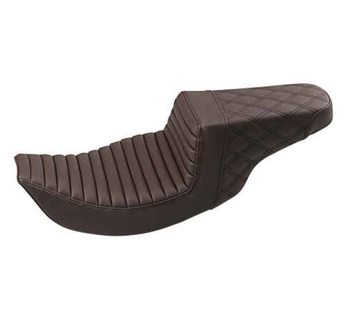 Saddlemen Extended reach Brown Step Up Lattice Stitched Seat Fits: > 08‐22 Touring