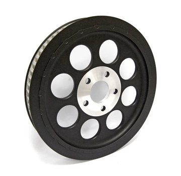 MCS OEM style wheel pulley 61T, 1-1/2" belt. Black or Silver  Fits: > 84-99 Evo B.T., 1999 Twin Cam