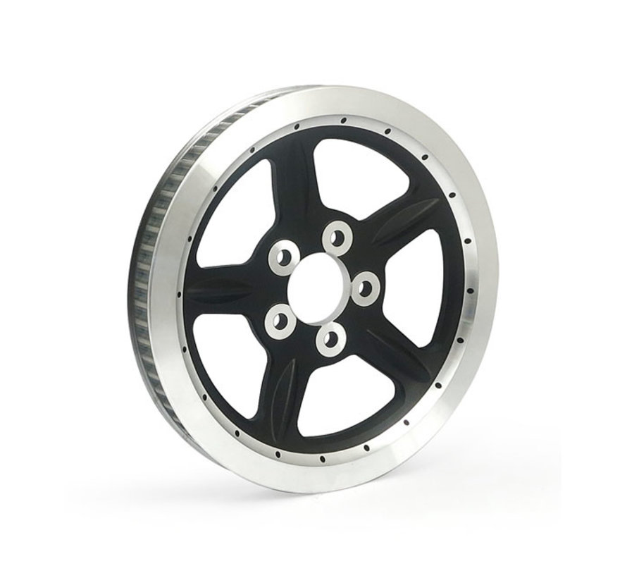 Polea de rueda estilo OEM 68D correa de 1-1/8" Negro o plateado Compatible con:> Sportster XL 04-06