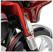 Kuryakyn front fork custom tie-down brackets. Chrome Fits: > 06-13 FLHX; 04-05 FLHTCSE; 06-13 FLHTCUSE; 10-12 FLHXSE