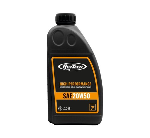 RevTech Aceite de motor mineral para motocicletas de alto rendimiento SAE 20W50 1 o 4 litros