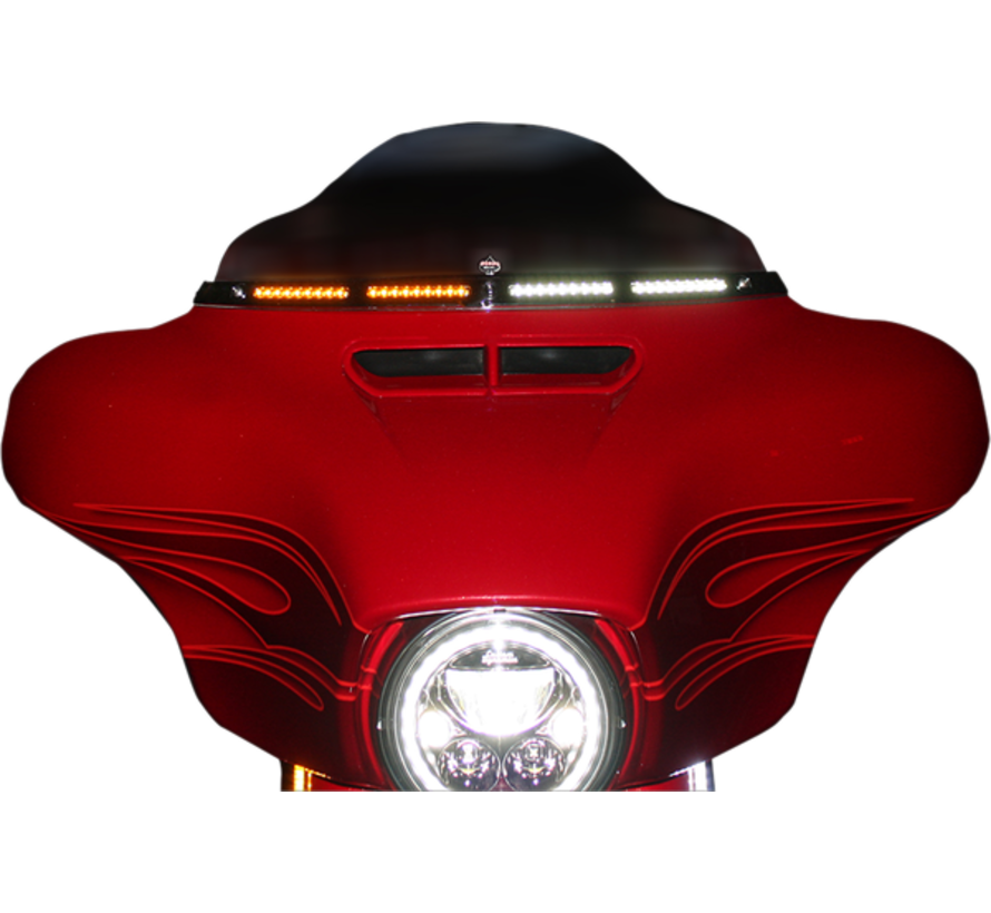 Genesis® 4 Dynamic LED Batwing Windshield Trim black or chrome Fits: > 14-21 Touring with Batwing fairing