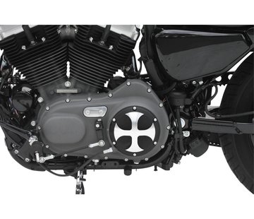 Thunderbike Cubierta de embrague cruzada Anodizado bicolor de 6 orificios Se adapta a:> Sportster XL 2004-2021