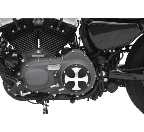 Thunderbike Couvercle d'embrayage croisé 6 trous bicolore anodisé Convient à :> 2004-2021 XL Sportster