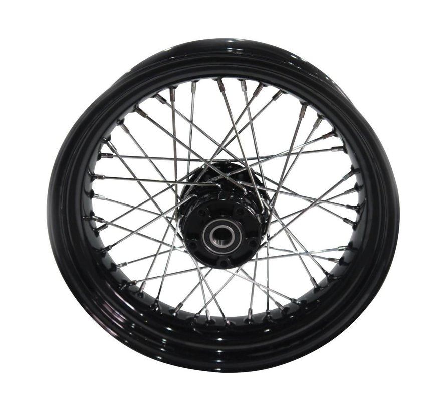 OEM Style 40-Spoke Wheels Black 16" 3 00" Front Fits:> 2000-2006 Softail models