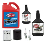 Red Line Synthetic oil Oil Service Kit Engine plus Driveline - Chrome or Black oil filter  Fits: > 2000-2017 Twin cam  Bigtwin