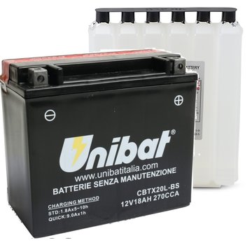 Unibat Batterie AGM série CBTX20L-BS sans entretien, 270 A, 18,0 Ah