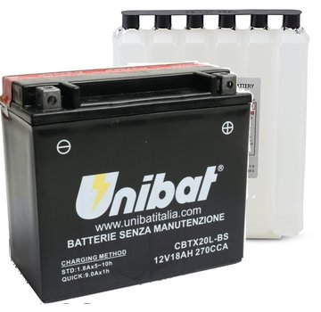 Unibat Onderhoudsvrije serie CBTX20L-BS Accu AGM, 270 A, 18,0 Ah