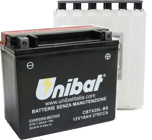 Unibat Maintance Free Series CBTX20L-BS Battery AGM 270 A 18 0 Ah