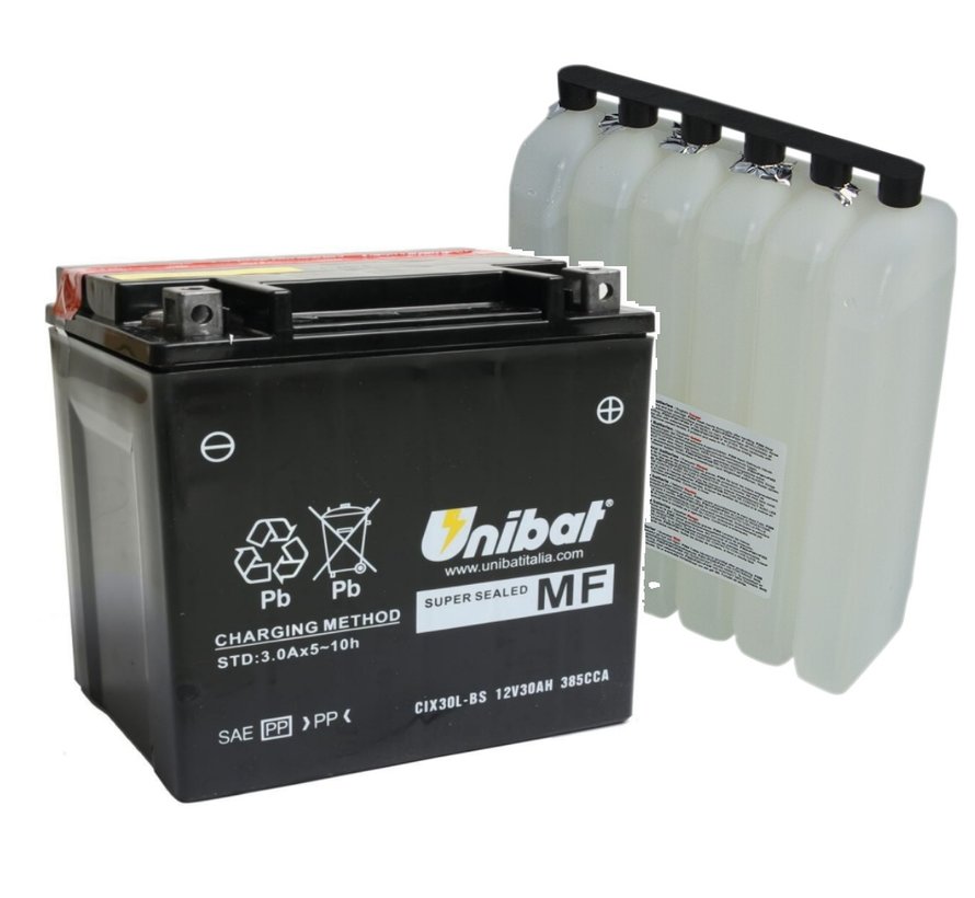 Maintance Free Series CIX30L-BS Battery AGM 385 A 30 0 Ah Fits> 97-22 Touring 09-22 Trike