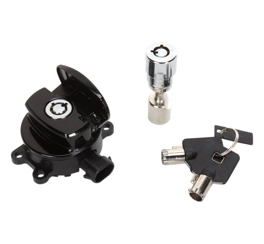 ignition Switch black or chrome incl fork lock Fits:> 14-21 FLHR 11-17 Softail 12-17 FLD FXD