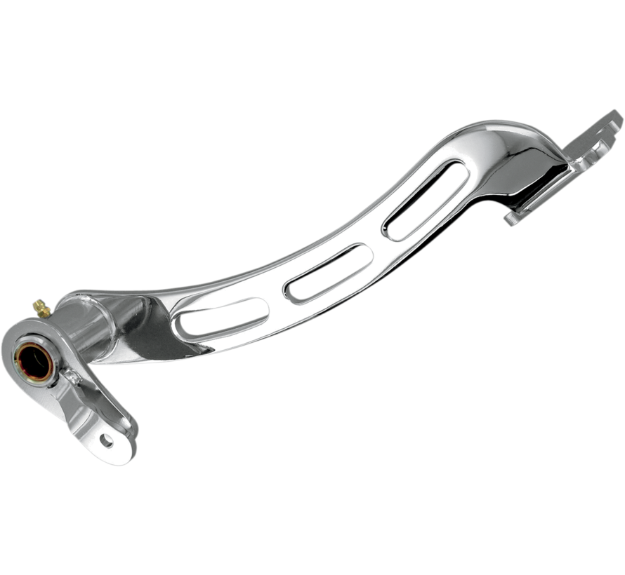Geschlitztes verlängertes Bremspedal Chrom Passend für: > 08-13 FLHT/FLHR/FLHX/FLTR und 00-10 FLST Modelle