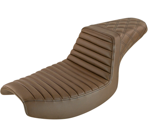 Saddlemen Front Tuck-n-Roll Rear Lattice Stitch Step-Up Brown Seat  Fits: > 82-94 and 00-04 FXR