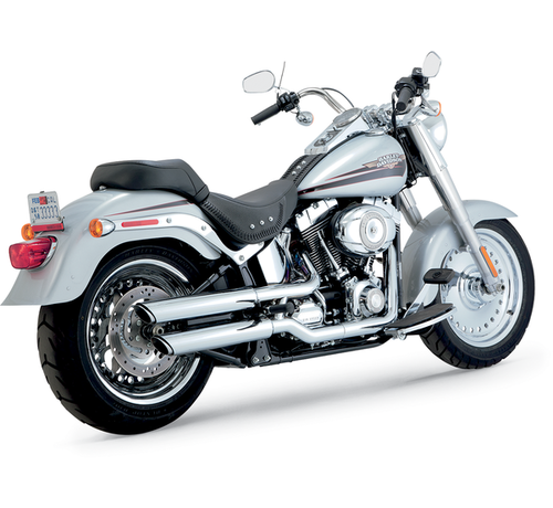 Vance & Hines 3" Round Twin Slash Slip-On Mufflers Fits:> 07-17 FLSTN 08-11 FLSTSB 12-17 FLS