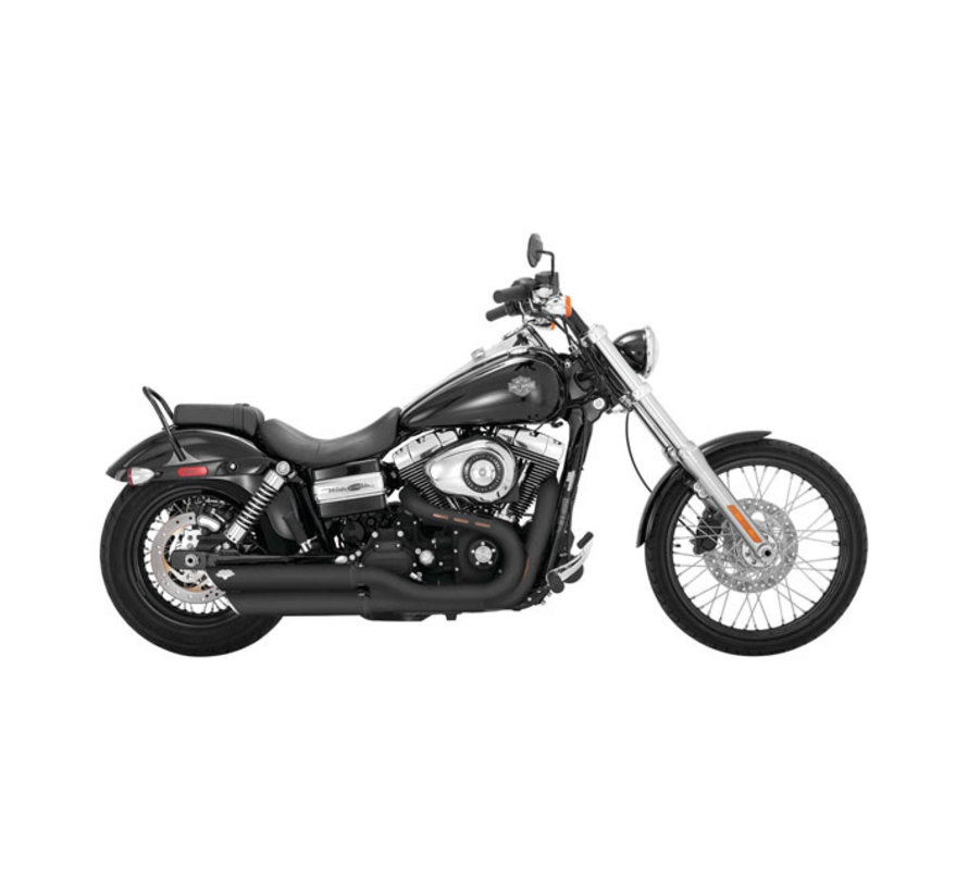 Auspuff Twin Slash 3 Zoll Schalldämpfer Schwarz oder Chrom - Passend für: > 08-16 Dyna FXDF FATBOB; 10-16 Dyna FXDWG