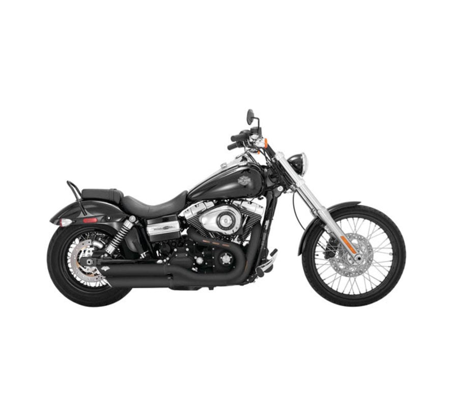 échappement Twin Slash 3 pouces Silencieux Noir ou Chrome - Compatible avec : > 08-16 Dyna FXDF FATBOB ; 10-16 Dyna FXDWG