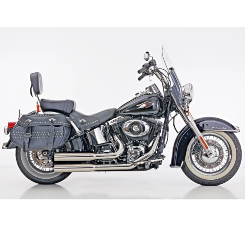 RevTech Double Groove Slip-On Muffler Zwart of Gepolijst Past: > 07-17 Softail - Copy