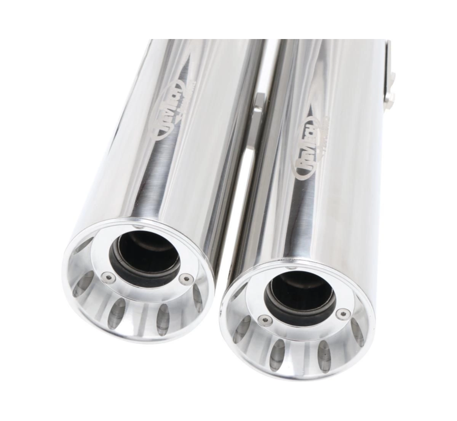 Double Groove Slip-On Muffler Zwart of Gepolijst Past: > 07-17 Softail - Copy