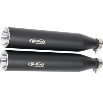 RevTech Prestaties Slip-On Muffler Zwart Past op:> 14-16 Sportster