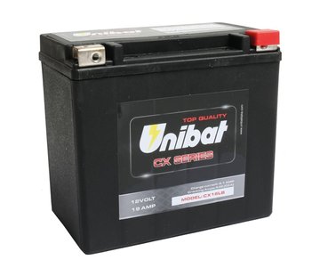 Unibat Batterie AGM à usage intensif CX16LB, 435 A, 19,0 Ah Compatible avec :> 91-96 Dyna, 91-96 Softail
