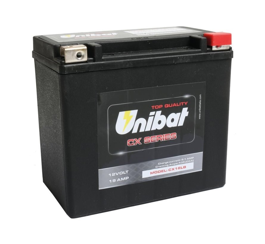 Batterie AGM à usage intensif CX16LB, 435 A, 19,0 Ah Compatible avec :> 91-96 Dyna, 91-96 Softail
