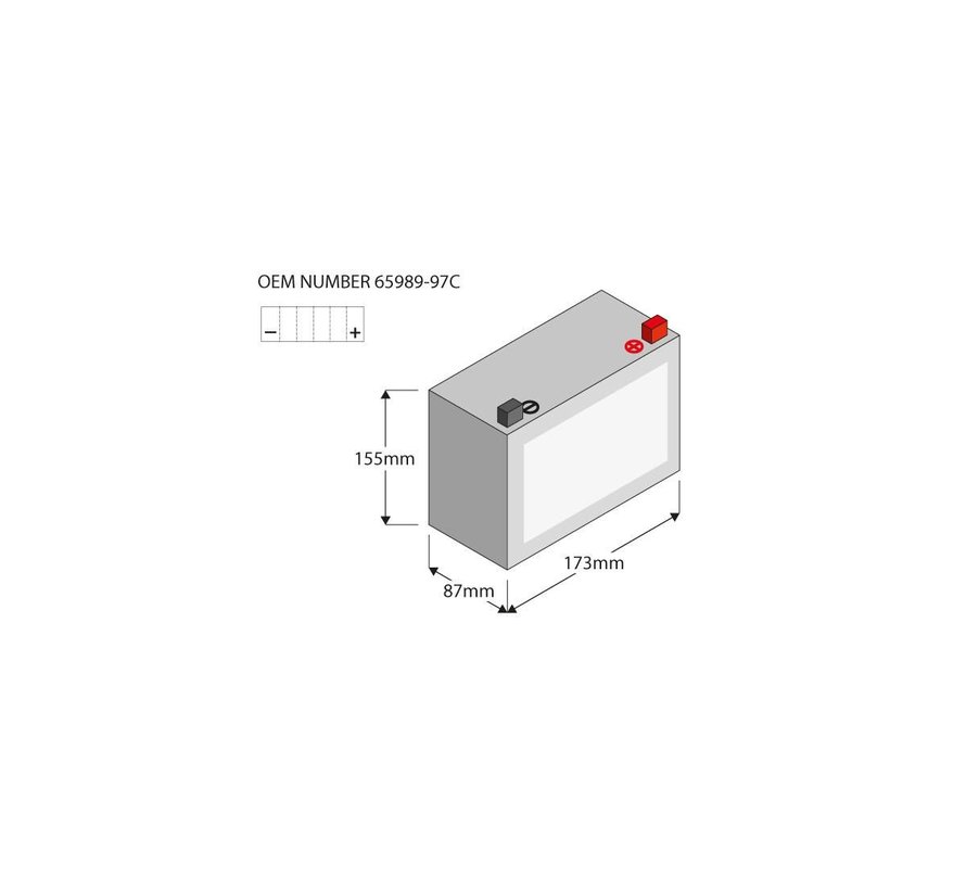 Batería AGM de servicio pesado CX20L, 385 A, 18,0 Ah Compatible con: > Sportster 97-03, V-Rod 07-17, Softail 91-21, Dyna 91-17