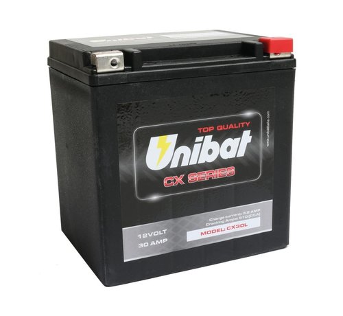 Unibat CX30L Batería de servicio pesado AGM, 510 A, 30.0 Ah Compatible con:> 97-22 Touring, 09-22 Trike