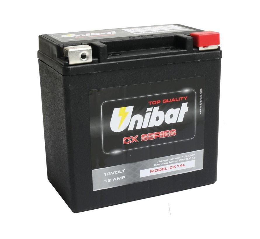 Batterie AGM à usage intensif CX14L, 275 A, 12,0 Ah Compatible avec :> Sportster, Street, Pan America