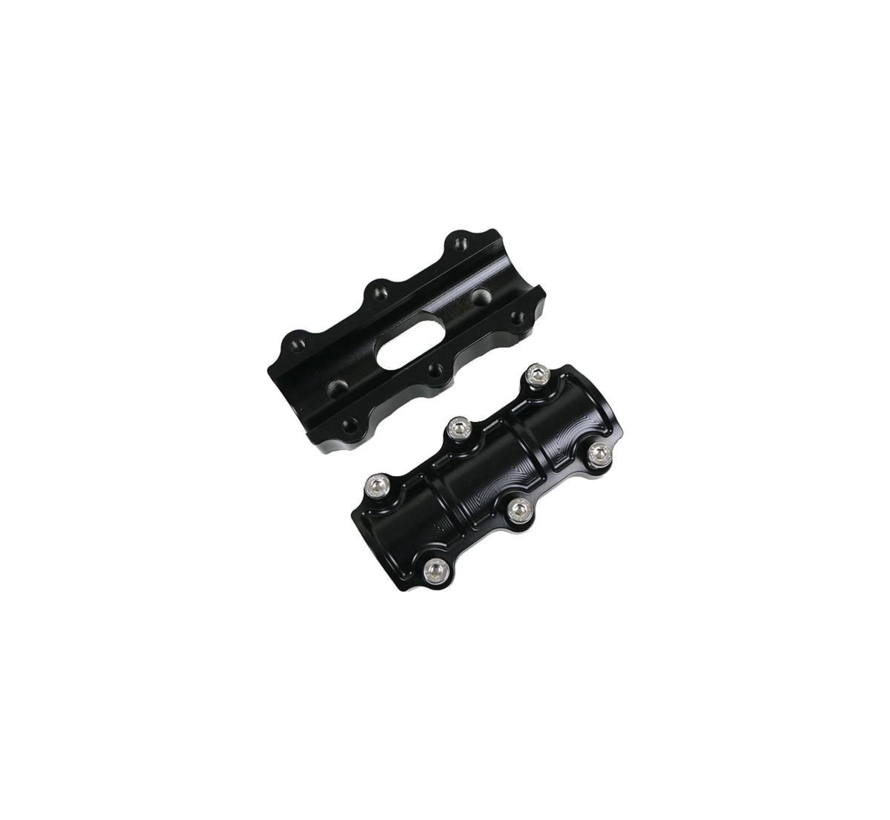 Big Block Risers Black 1 1/4" clamp area - Black Anodized