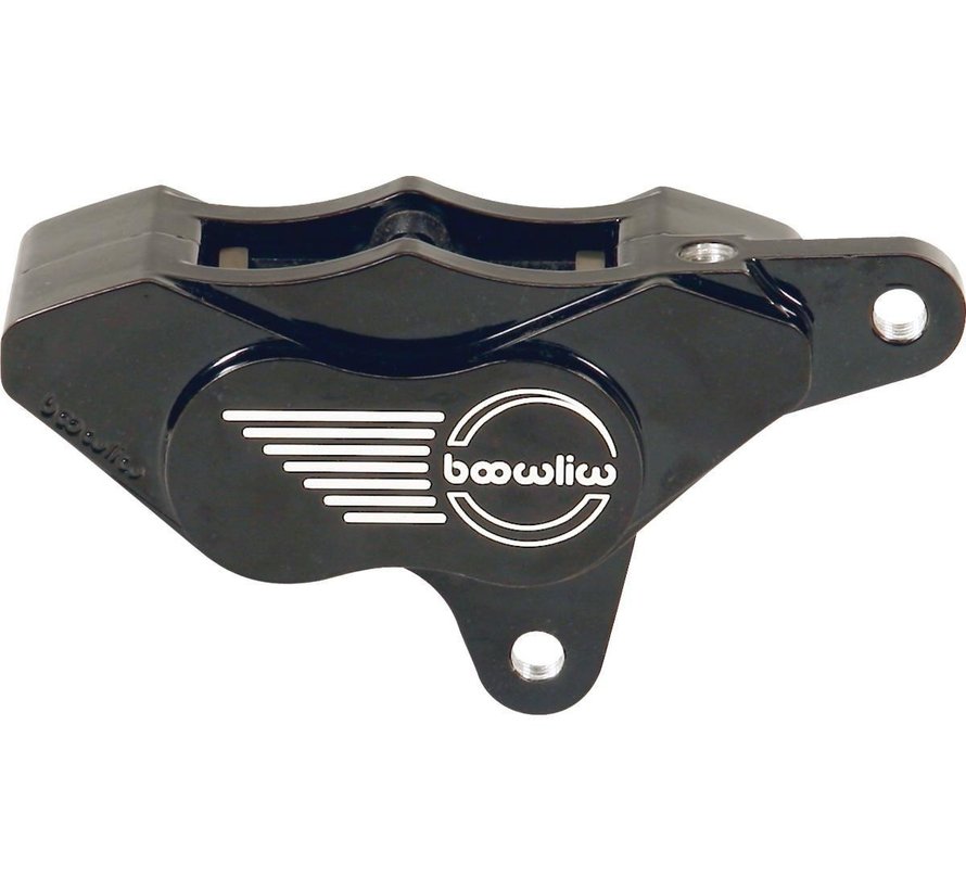 Pinza de freno GP negra o cromada Compatible con:> 84-99 Sportster, 85-94 FX Model, 91-99 Dyna, 84-99 Softail, 86-99 Touring