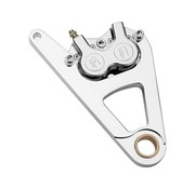 Performance Machine right front 4-p caliper with bracket Fits: > 00-06 Softail FXSTS Springers