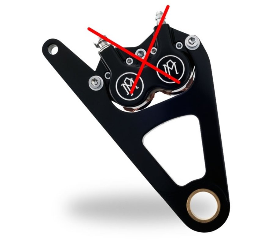 right front 4-p caliper bracket, 11.5". Fits: > 00-06 Softail FXSTS Springers