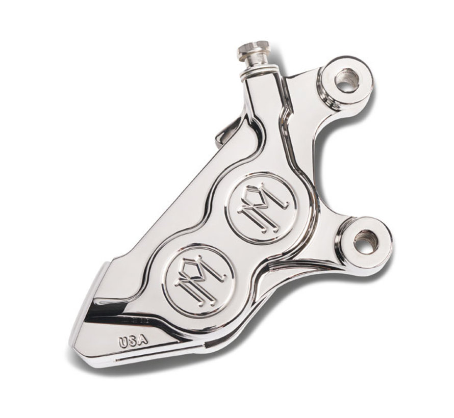 4-Piston Caliper  Fits: > 15-22 Softail; 08-22 Touring; 14-22 XL; 06-17VRSC V-Rod