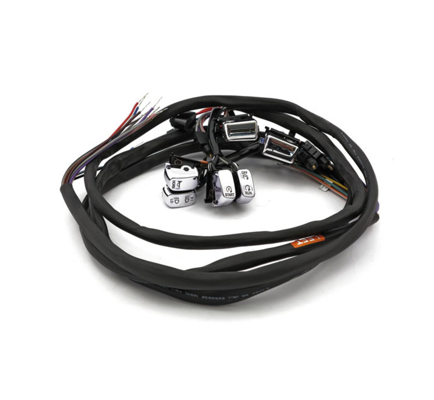 Handlebar switch & wiring kit Radio. LED  Fits: > 96-06 FLT/Touring