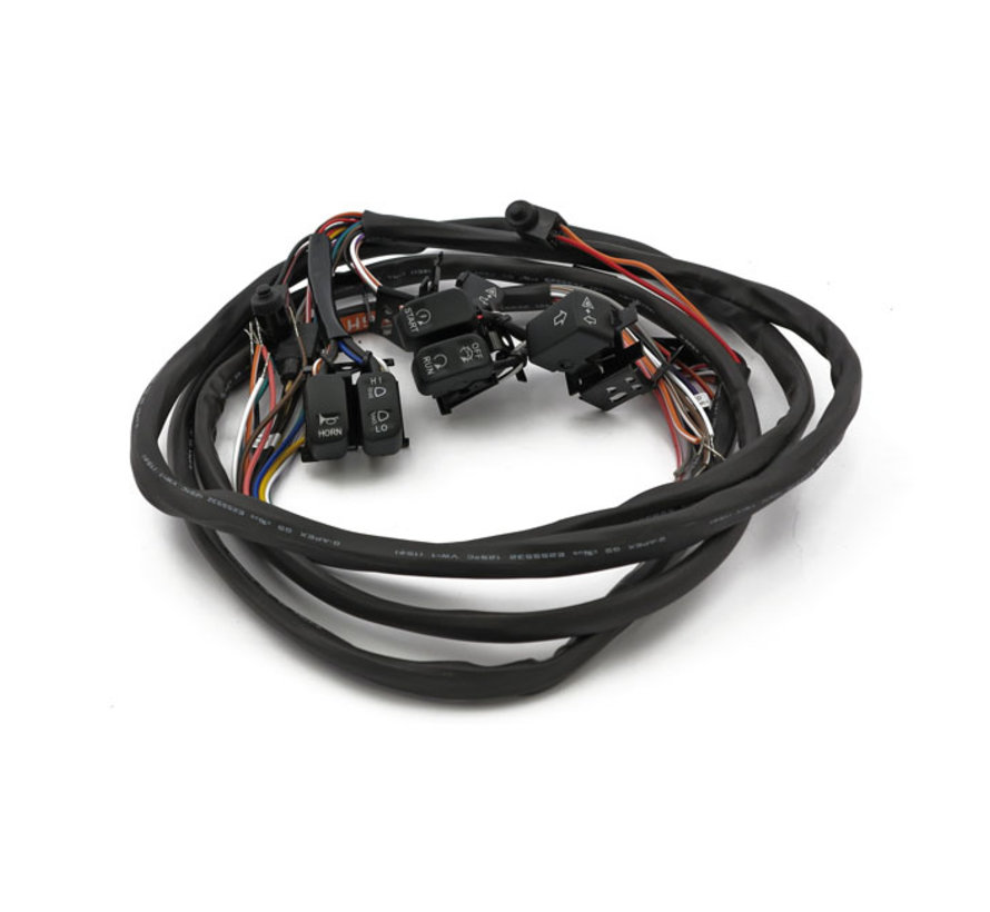 Handlebar switch & wiring kit Radio. LED  Fits: > 07-13 FLT/Touring