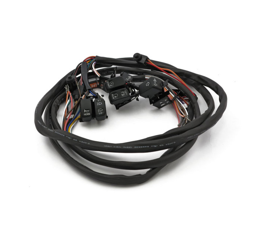 Interruptor de manillar y kit de cableado Radio. Compatible con LED: > 07-13 FLT/Touring